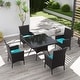 preview thumbnail 17 of 52, Kullavik Outdoor Dining Set, Rattan Patio Furniture Dining Table & Chairs