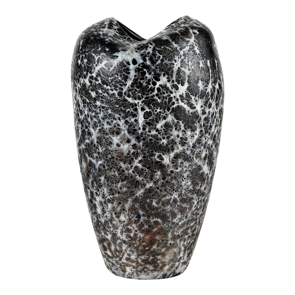 Elk Home Pedraza Marbled Black Glass 8 Inch Wide Vase