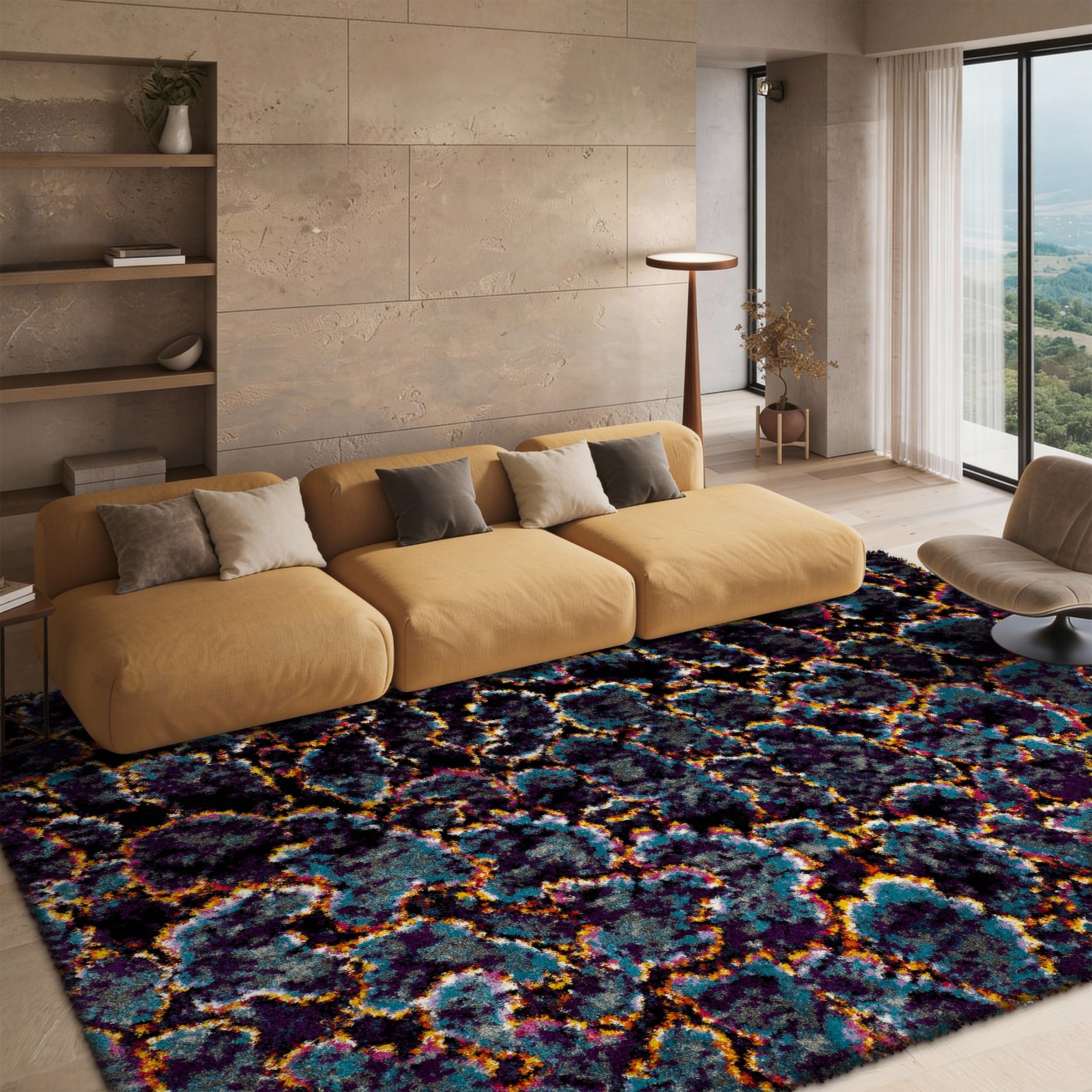 SAFAVIEH Fiesta Shag Victorina Abstract Rainbow Rug - Overstock