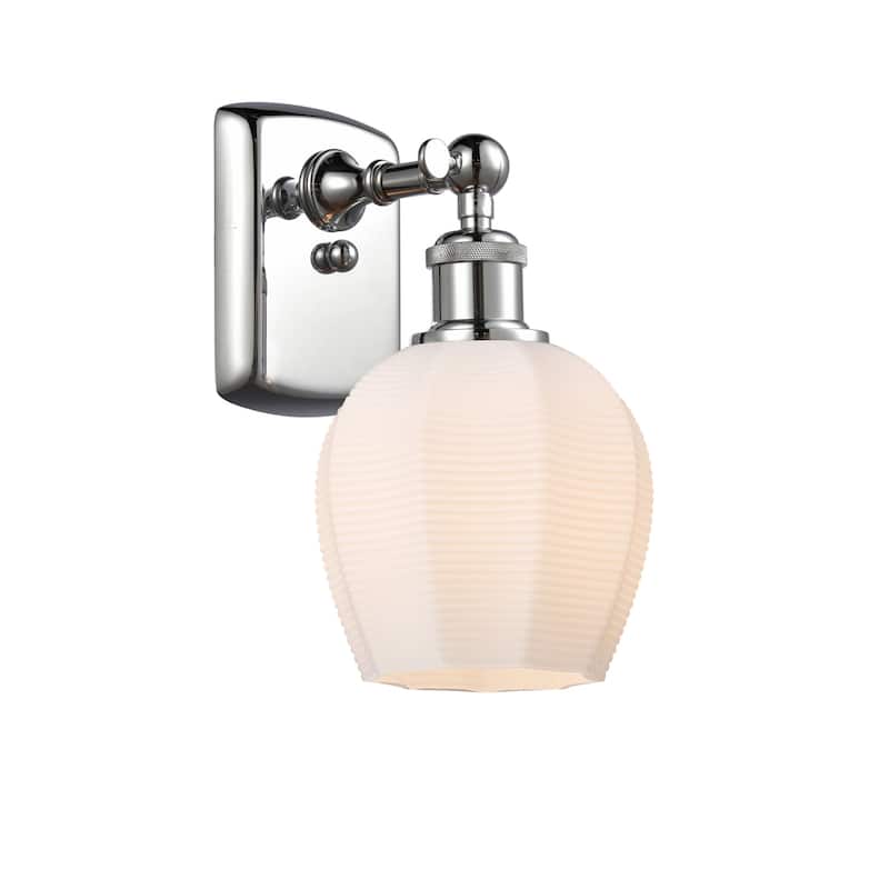 Innovations Lighting 516-1W-10-6 Norfolk Sconce Norfolk 10" Tall Wall - Polished Chrome / Matte White