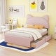 preview thumbnail 49 of 56, Upholstered Platform Bed with Cartoon Ear Headboard and Drawers