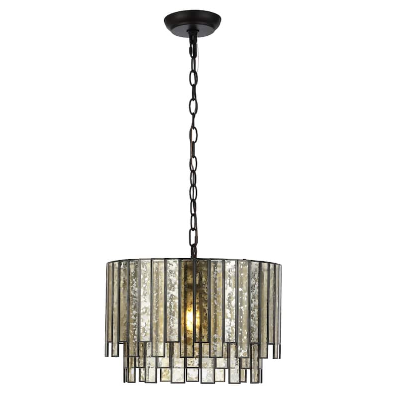 SAFAVIEH Lighting Gresher Art Deco Bronze LED Adjustable Chandelier - 15.5" W x 15.5" L x 13-85" H