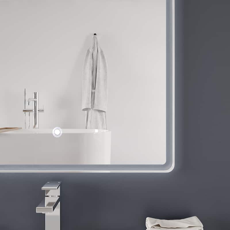 Eviva Velari 36" x 42" Rectangular Frameless Mirror - Clear