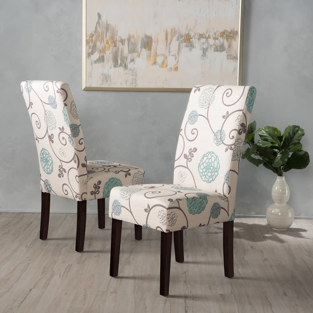 Fabric Kitchen Chair Accent Chair Leisure Chair, Charming Upholstered Chair Coffee Chair with Floral Pattern
