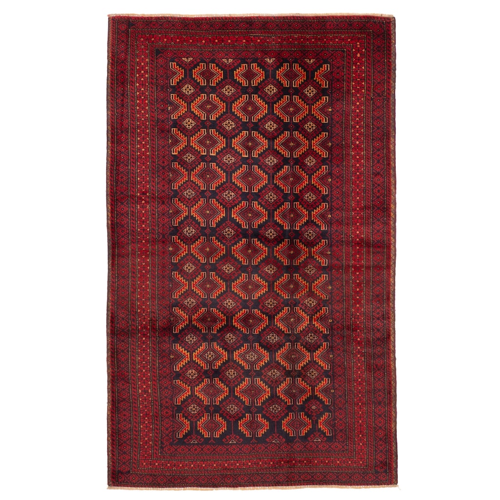 ECARPETGALLERY Hand-knotted Teimani Red Wool Rug - 3'8 x 6'7