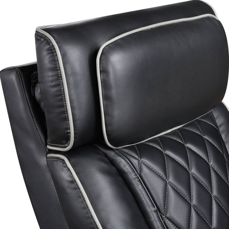 Ezra 37.5" Faux Leather Power Recliner - Power Heatrest, Cup Holders