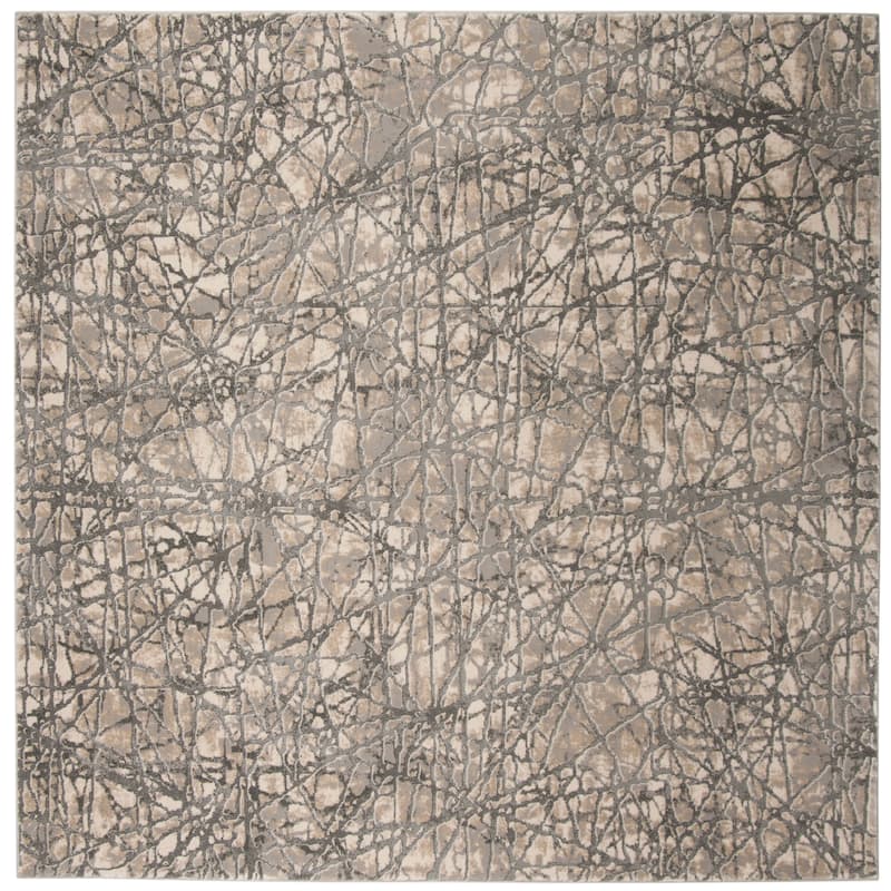 SAFAVIEH Meadow Dorathy Modern Abstract Rug - 6'7" Square - Beige/Grey