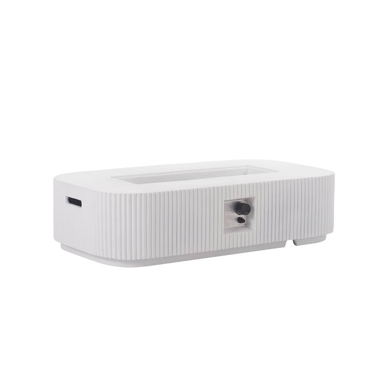 Christopher Knight Home - Lecce Outdoor 48.2" Rectangular MgO Fire Pit Table with 50,000 BTU Burner