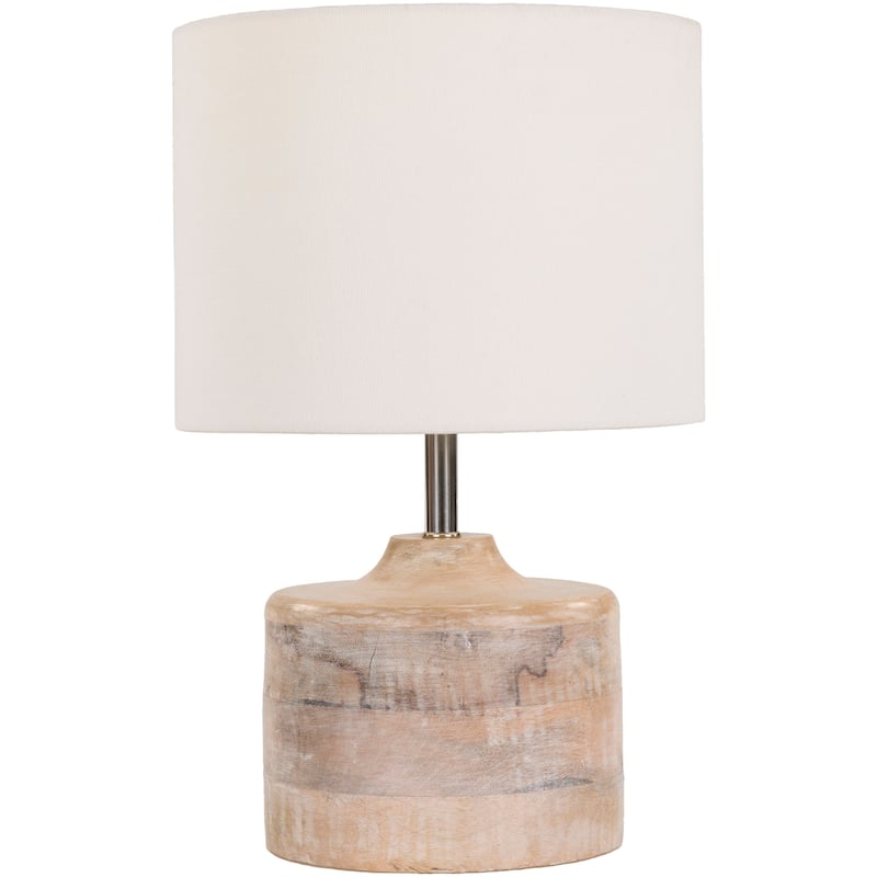 Rustic Ongar Table Lamp with Natural Finish Wood/Metal Base