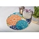 preview thumbnail 31 of 150, Nourison Aloha Floral Modern Indoor/Outdoor Area Rug 4' Round - Green/Blue