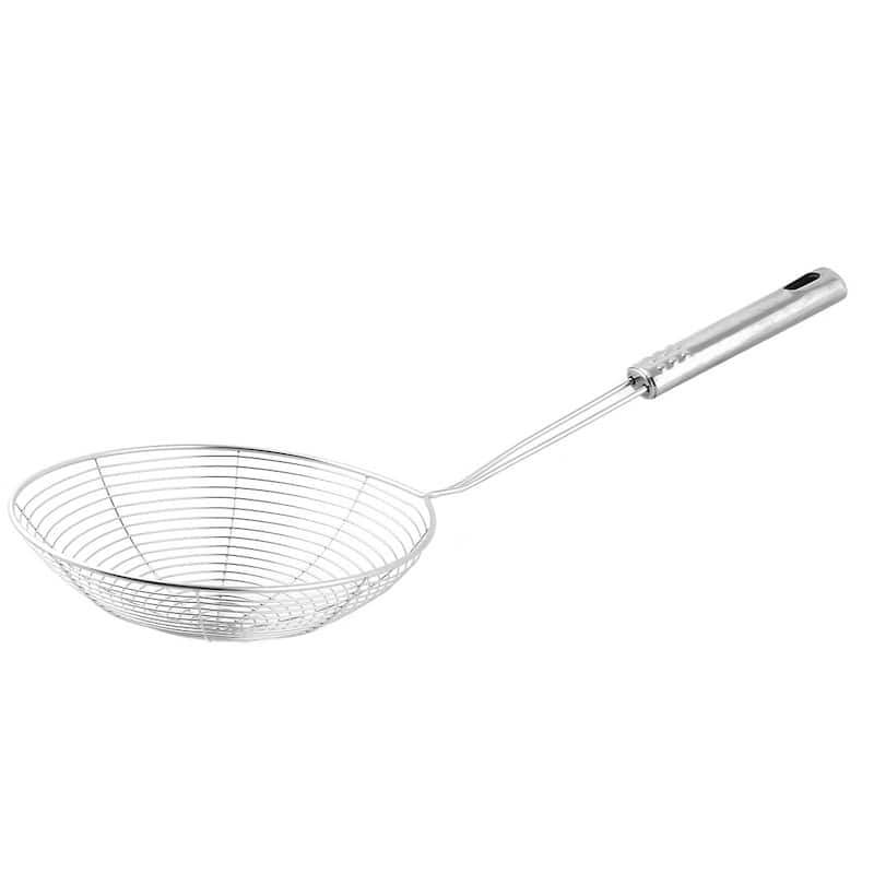 Kitchen Stainless Steel Noodles Dumpling Sieve Mesh Strainer Scoop Silver Tone