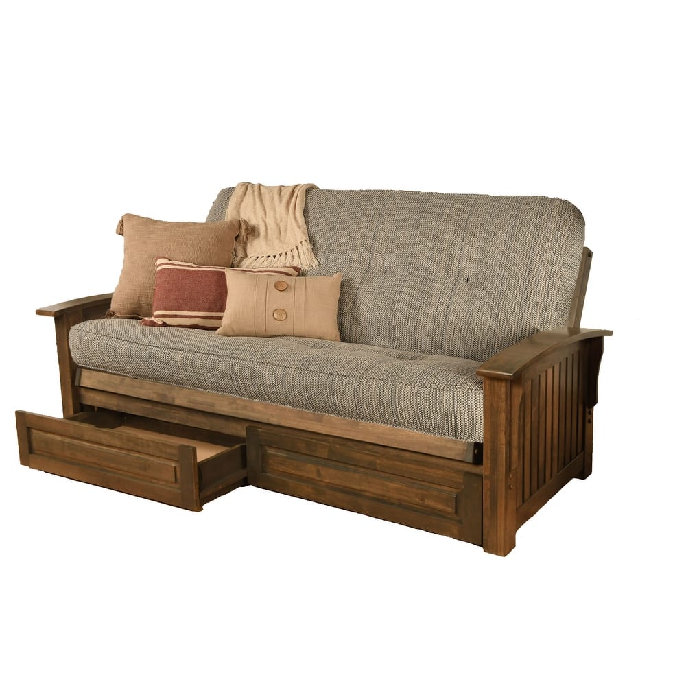 Somette Washington Full-size Futon Frame Includes Storage Drawers and Mattress