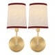 preview thumbnail 1 of 5, SAFAVIEH Lighting Carter, 6-inch, Metal/Fabric Wall Sconce (Set of 2) - 6"W x 7"D x 15"H