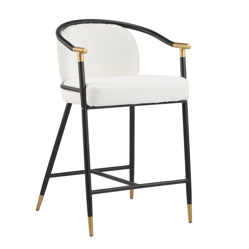 Set of 2 26" H Upholstered Counter Stool with Metal Frame