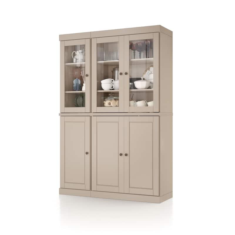 Palace Imports 100% Solid Wood 48.5" China Pantry Cabinet with Solid or Clear Glass Doors and Adjustable Shelves - 48.5" x 71.5"