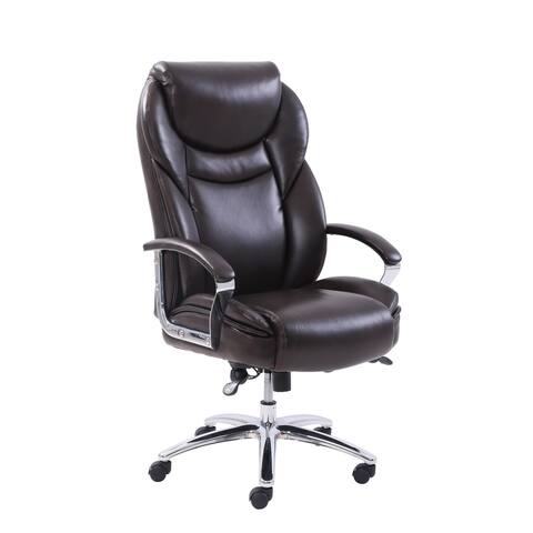 Big & Tall Office Chair, Brown Bonded Leather