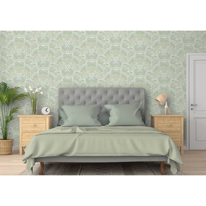 Arthouse Penelope Green Floral Damask Wallpaper