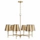 preview thumbnail 2 of 6, Whitney 6-light Aged Brass Hanging Chandelier