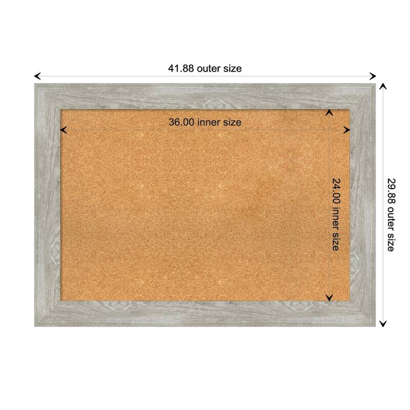 Dove Greywash Framed Cork Bulletin Memo Board