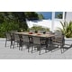 preview thumbnail 2 of 18, Catania Dark Gray 11-Piece Aluminum Outdoor Dining Set with Sling Set in Pewter