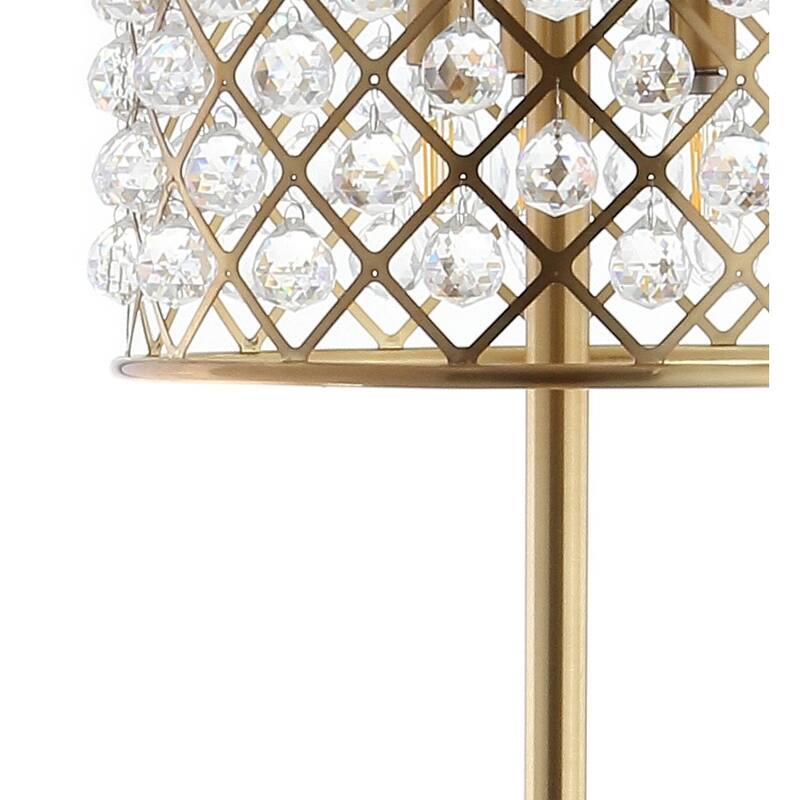 Juliette 60" Crystal/Metal LED Floor Lamp, Brass Gold/Clear by JONATHAN Y