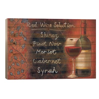 Red Wine Selection Print On Wood by Will Rafuse - Multi-Color