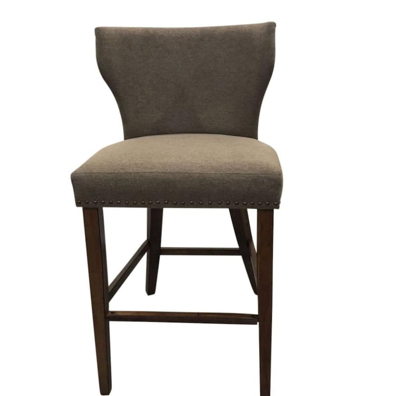 Upholstered High Back Barstools - 37" - Set of 2 - Brown