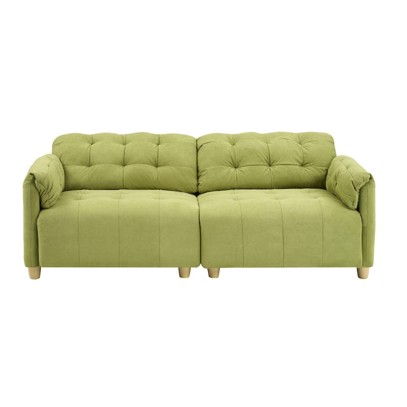 Cloud Loveseat Sofa, Futon Sofa with Storage Space, Straight-Line Sofa with Upholstered Backrest 2-Seat Armchair