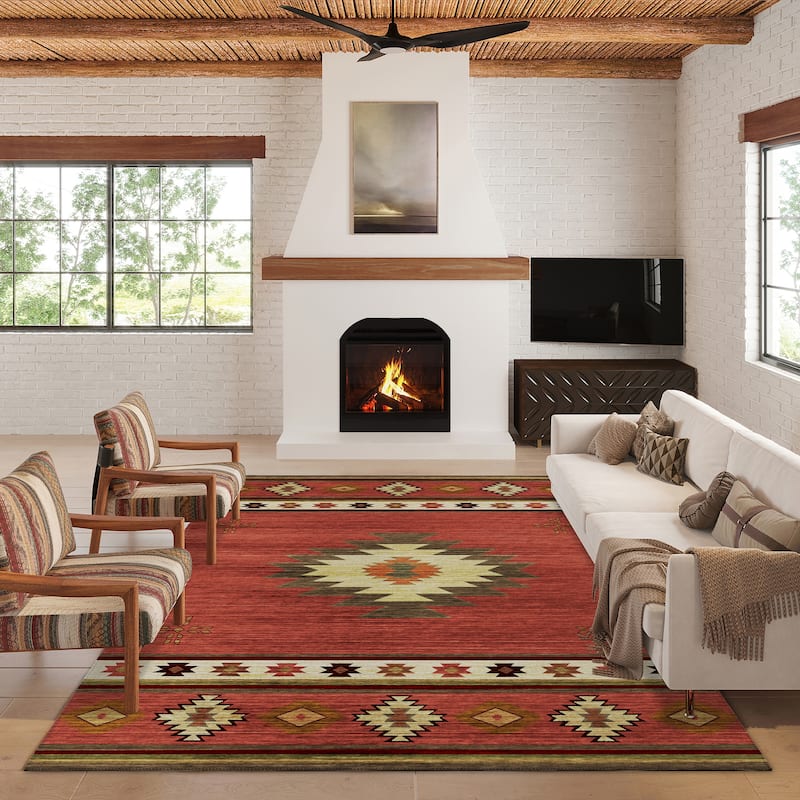 Indoor/ Outdoor Sonora Global Traditional Washable Rug