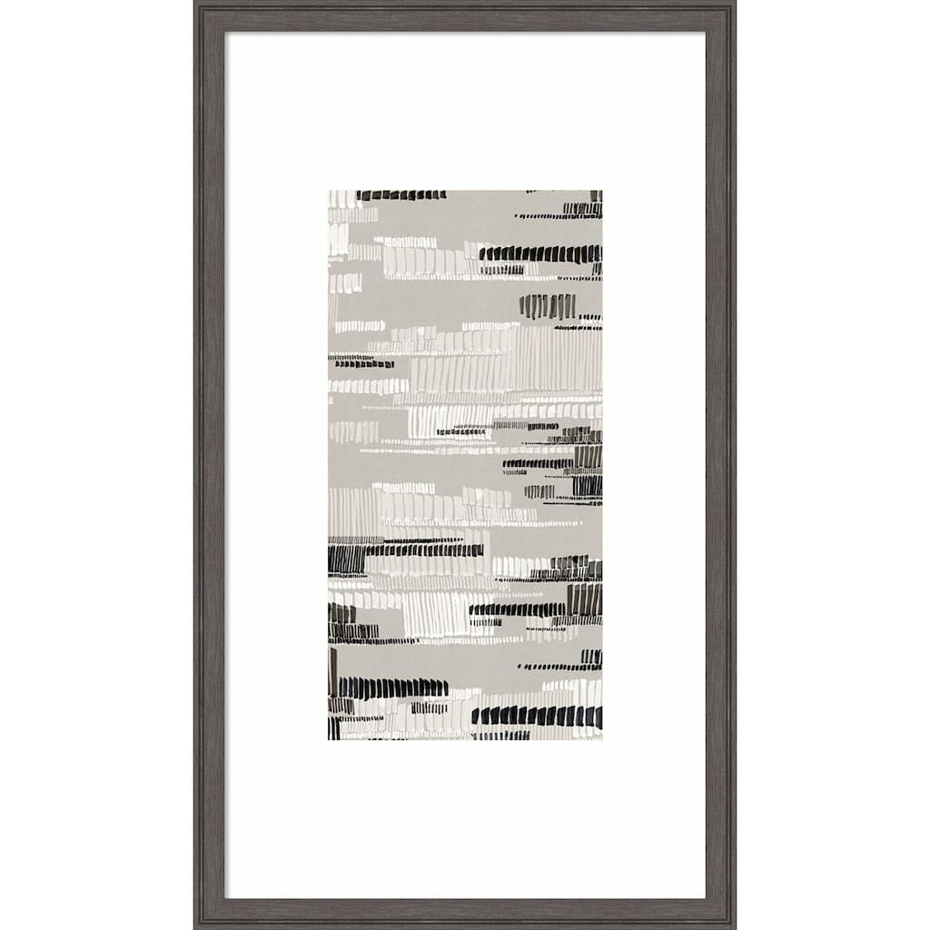 Monochrome Patterns in Rhythmic Motion by Emma Peal Wood Framed Wall Art Print - Florence Pewter