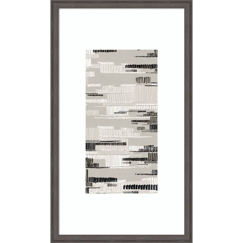 Monochrome Patterns in Rhythmic Motion by Emma Peal Wood Framed Wall Art Print - Florence Pewter