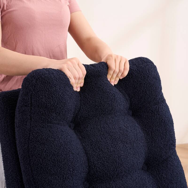 Rocking Chair with Footrest, Nursery Glider Chair with Rubber Wood Legs Side Pocket, High Back Nursing Chair