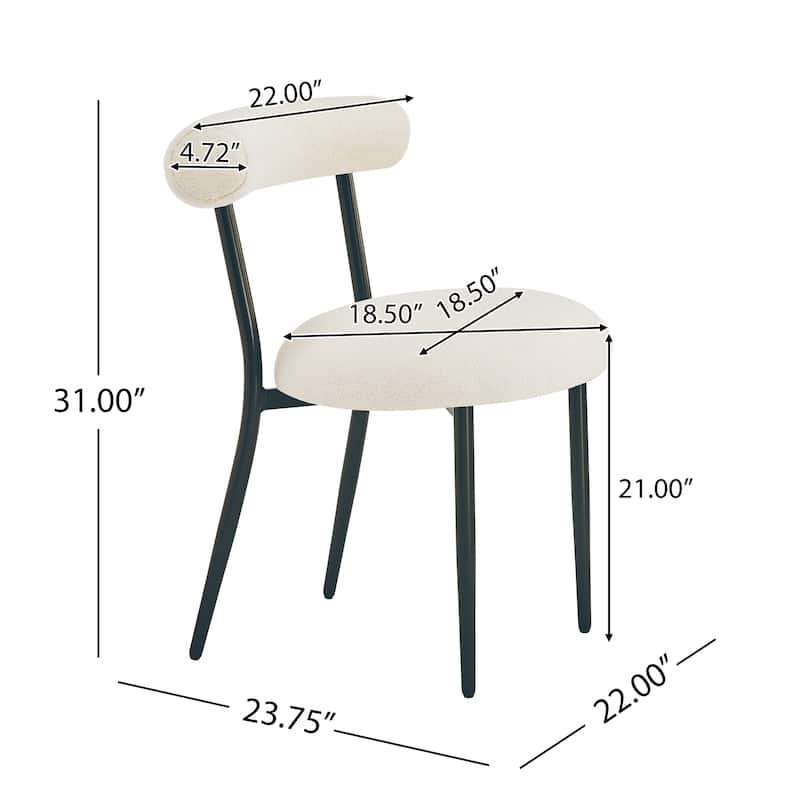 Roomfitters Modern Dining Chair Set of 2, Padded Back and Seat, Sleek Metal Frame