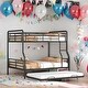 preview thumbnail 14 of 24, Full XL Over Queen Metal Bunk Bed with 2 Size Trundle Under Bed,Space-saving,Including Full Length Gridded Guardrails Black