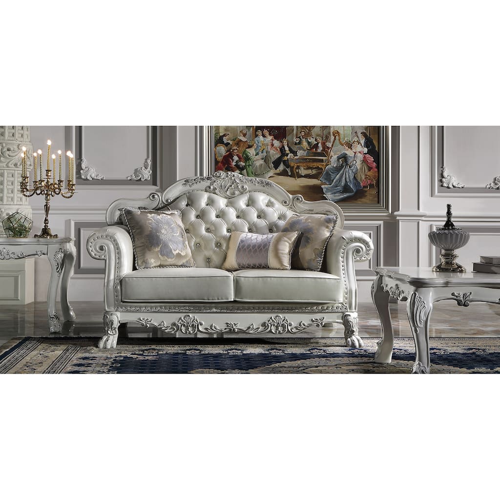 Adison Pear White and Bone White Loveseat with 3-Pillow