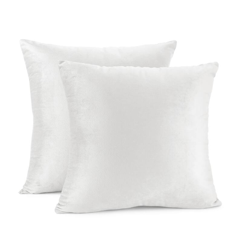 Porch & Den Cosner Microfiber Velvet Throw Pillow Covers (Set of 2) - 18" x 18" - White