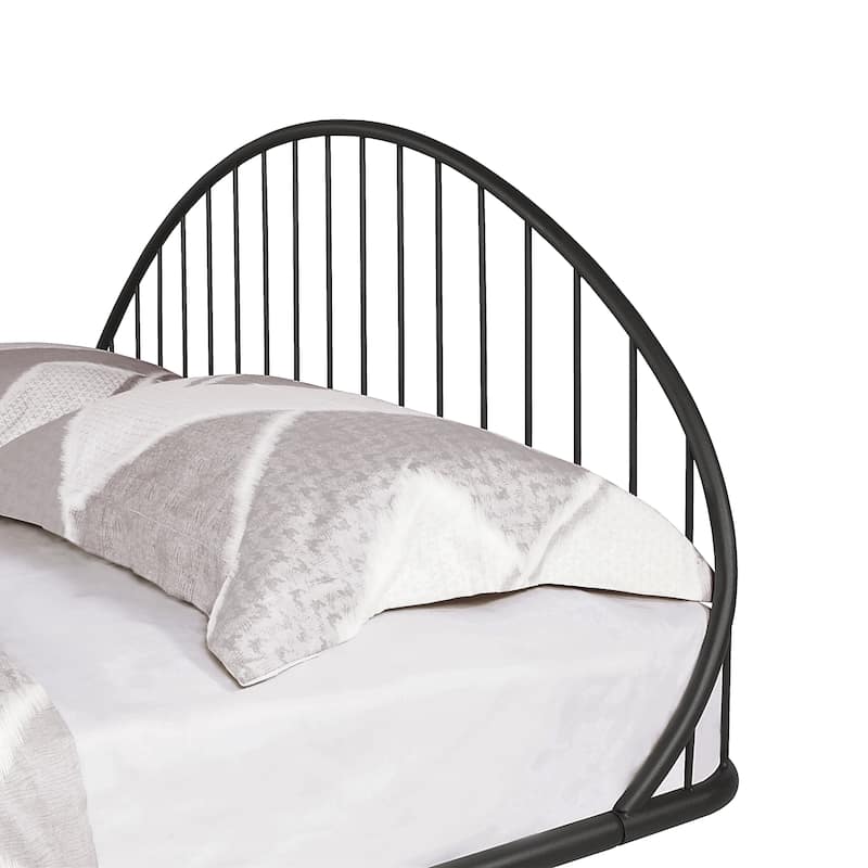 Furniture of America Duke Curved Metal Powder Coated Bed Frame, Box Spring Needed