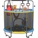 preview thumbnail 22 of 39, Kids Trampoline, Adjustable Toddler Trampoline with Safety Enclosure Yellow&Blue