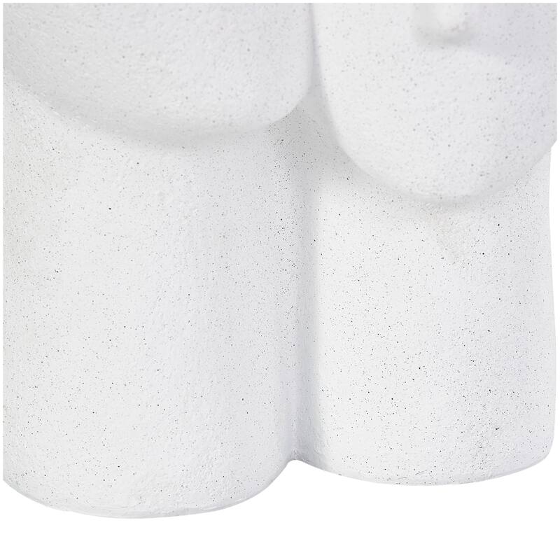 Polystone People Head Sculpture with Speckled Detailing - White - Roche River Decor - 9"W x 12"L x 17"H