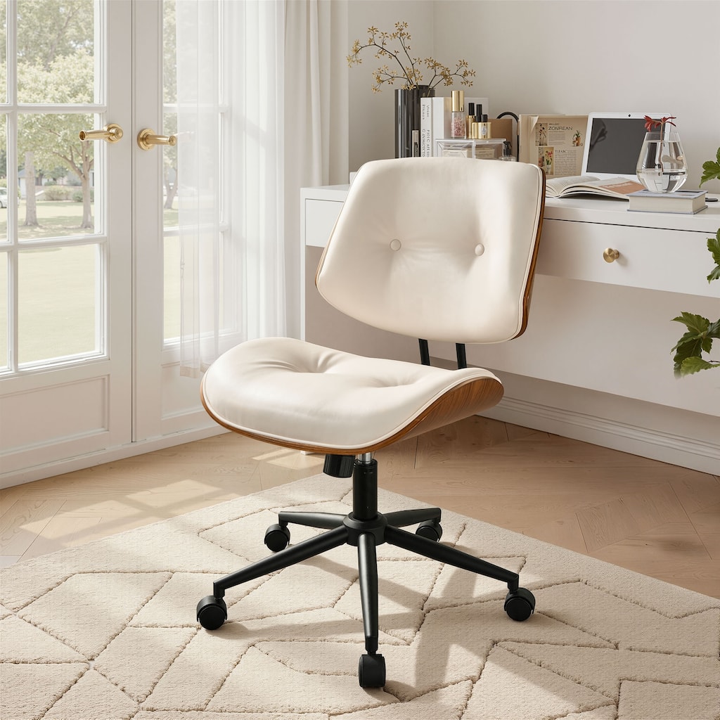OVIOS Armless Adjustable Rivet Design Office Chair - N/A