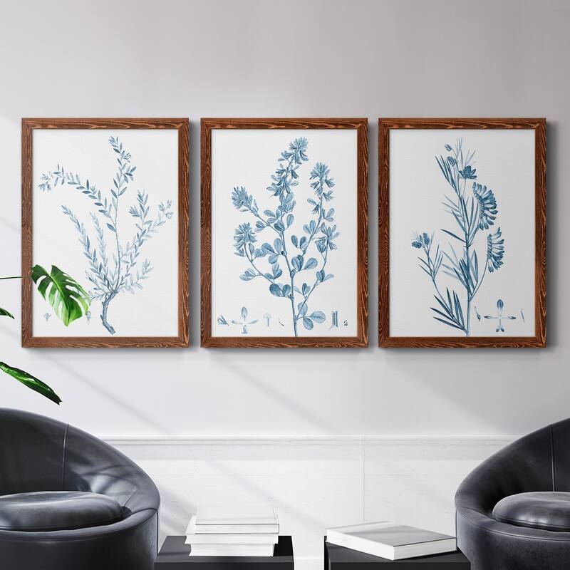 Antique Botanical in Blue VII-Premium Framed Canvas - Ready to Hang - Multi-Color