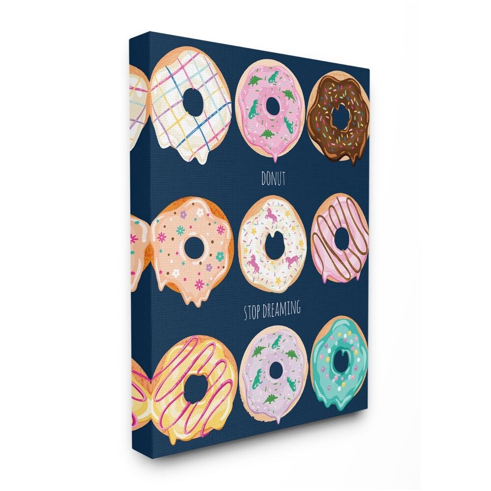 Stupell Motivational Donut Dreaming Dessert Pun Canvas Wall Art-image