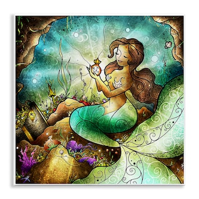 Stupell Detailed Nouveau Mermaid Wall Plaque Art Design By Mandie Manzano