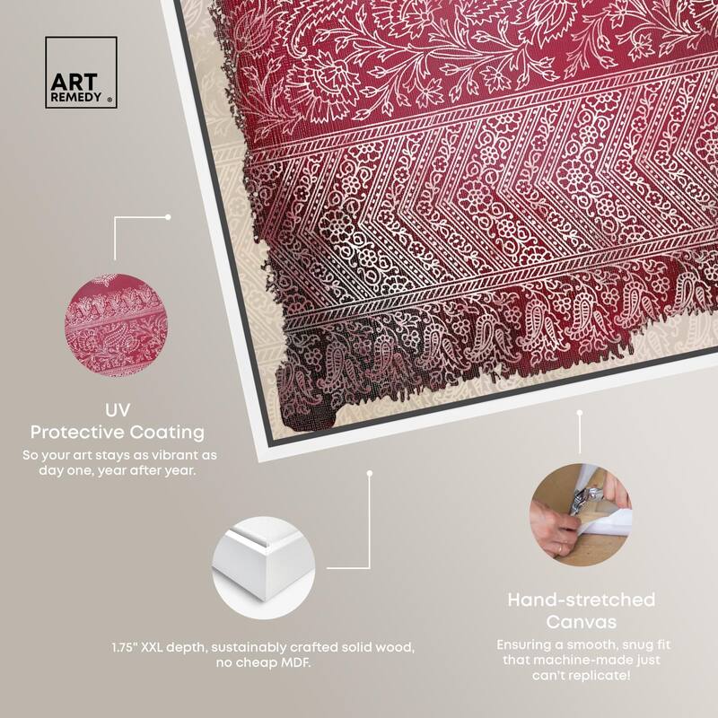 Burgundy Stamps Canvas by Art Remedy
