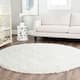SAFAVIEH California Shag Izat 2-inch Thick Area Rug - 6'7" x 6'7" Round - White