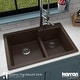 preview thumbnail 58 of 60, Karran 33" Top Mount Large/Small Bowl Quartz Kitchen Sink Kit - 33" x 22" x 9"