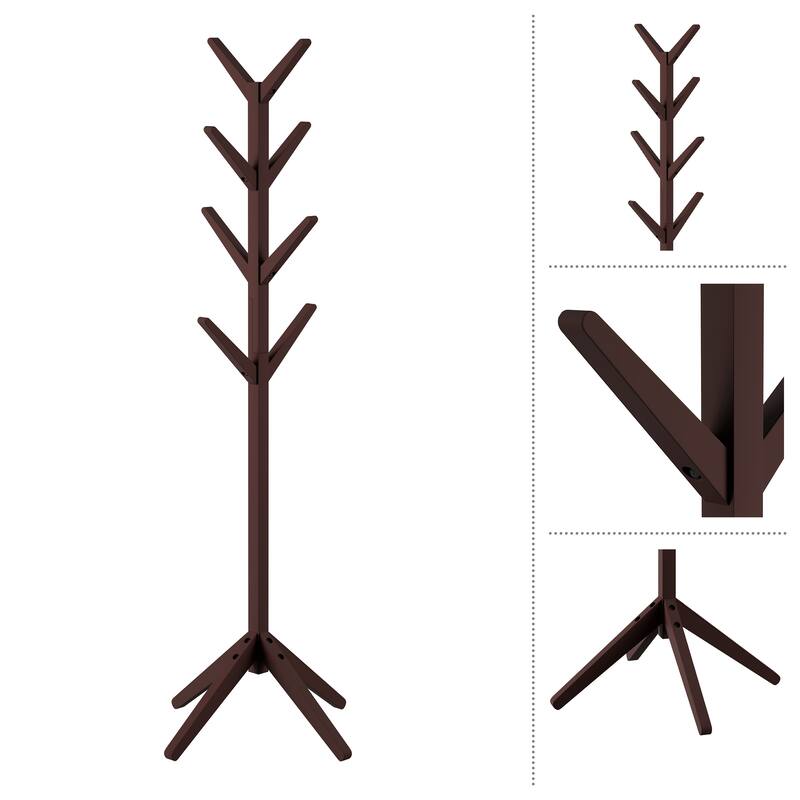Lavish Home Freestanding Coat Rack, Espresso Brown