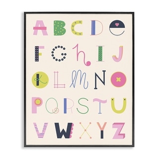 Stupell Eclectic Alphabet Letters Framed Giclee Art Design By Sazerelli ...