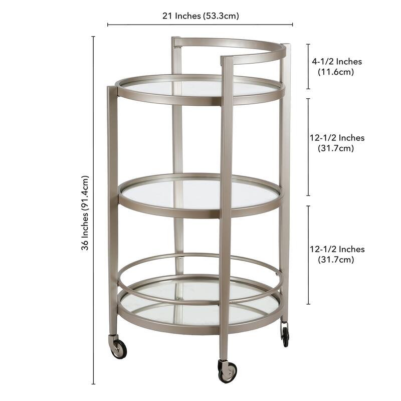 Silver Orchid Carmen Mirrored Bar Cart