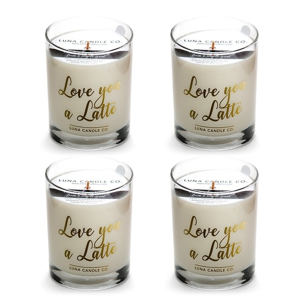 Fragrant Caramel Coffee Scented Candle, Natural Soy Wax, USA (4 Pack)